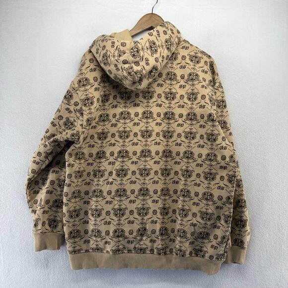 Vintage South Pole Hoodie Men's XL Brown Zip Sweatshirt All Over Y2k Pinkman - Picture 6 of 7